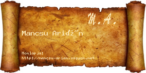 Mancsu Arián névjegykártya
